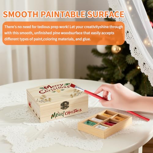 Small Unfinished Wooden Storage Box (Large 5.9 * 3.7 * 2.5 inch) - size: Large 5.9*3.7*2.5 inch
