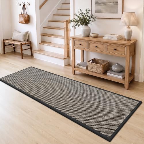 DEXI Ultra Thin Hallway Runner Rug 28x96, Non Slip Entryway Rugs,Black - color: Black, size: 28" X 96" (Runner)