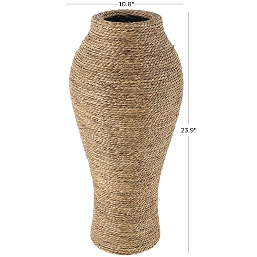 Deco 79 Seagrass Vase, Vase 11" x 11" x 24", Brown - size: 11" x 11" x 24"