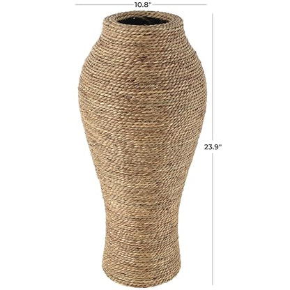 Deco 79 Seagrass Vase, Vase 11" x 11" x 24", Brown - size: 11" x 11" x 24"