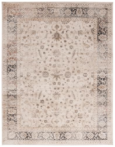 SAFAVIEH Area Rug 8x10 - Vintage Collection - Large - Stone, Viscose, Oriental Distressed Design, Slip Resistant, Ideal for Living Room, Bedroom, Office, Dining Space (VTG120-3440) - color: Stone, size: 8' x 10' (Rectangular)