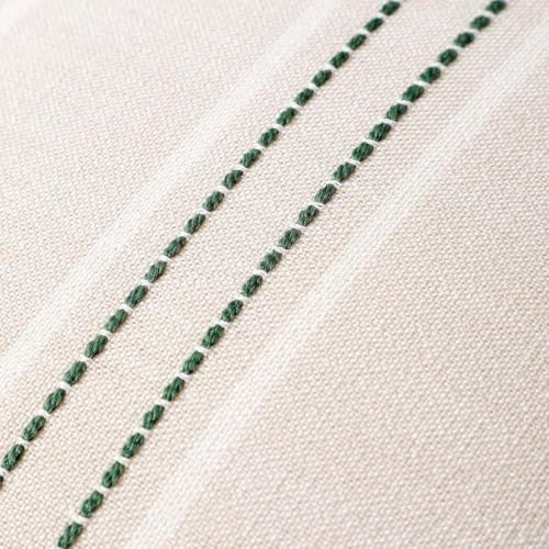 Hckot Stripe Throw Pillow Covers 26x26 Large Square Dark Green Pillow Cover - color: Dark Green, size: 26" x 26" (Pack of 2)