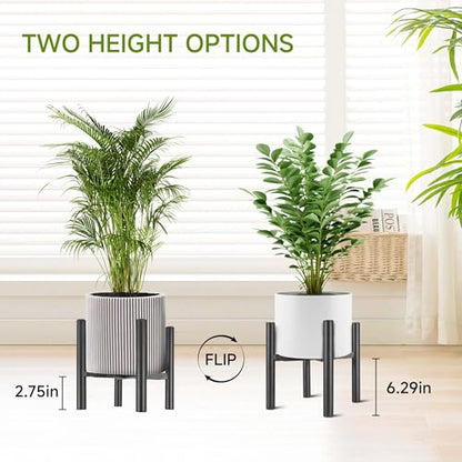 NSYOOMH 2-Pack Adjustable Metal Plant Stand, Fits 8-13" Flower Pots Holder - color: BLACK-2PC, size: 8-13 INCH
