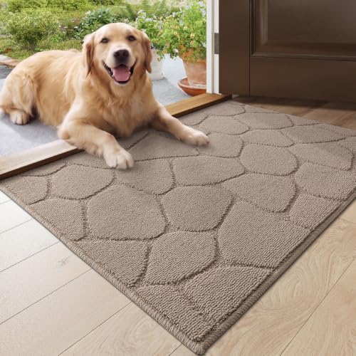 DEXI Front Door Mat Indoor Entrance, 24x36 Entryway Doormat, Pebble Beige - color: Pebble Beige, size: 24" X 36" (Rectangular)