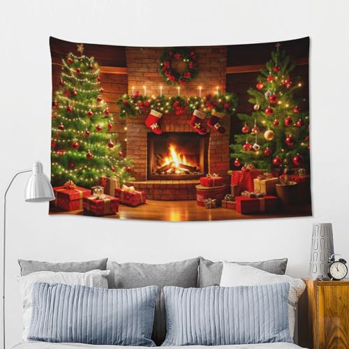 mutakin Christmas Tapestry Wall Hanging Aesthetic For Bedroom Living Room Dorm - color: Christmas