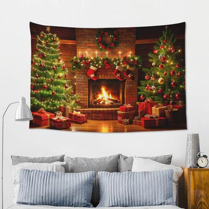 mutakin Christmas Tapestry Wall Hanging Aesthetic For Bedroom Living Room Dorm - color: Christmas
