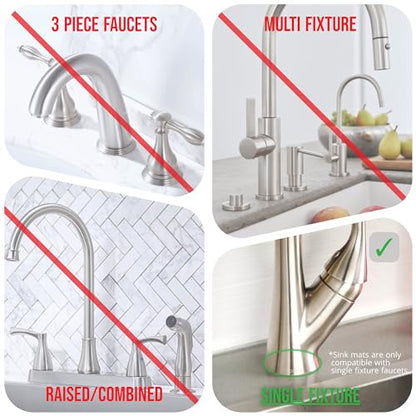 Ternal Original SINKMAT 24in XL Faucet Splash Guard Extra Long Microfiber Sink Drip Catcher Mat Non Slip Countertop Protector Drying Pad Kitchen Bathroom RV Machine Washable [Moss Green] - size: 24" x 24"