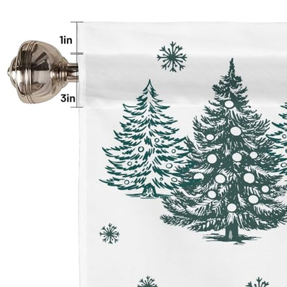 Christmas Green Tree Curtain Valances for Windows 42 x 12 Inch - color: Christmas-sy-sd0535, size: 42"W x 12"L (Pack of 1)