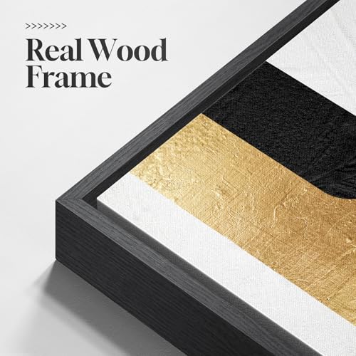Large Framed Gold Abstract Geometric Wall Art for LIving Room, 3 Piece - color: Bold, size: 24" W x 36" H x 3Pcs