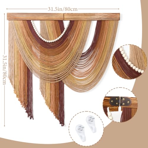 MEIVINES Large Macrame Wall Hanging Boho Tapestry Macrame Wall Art Decor - color: Brown