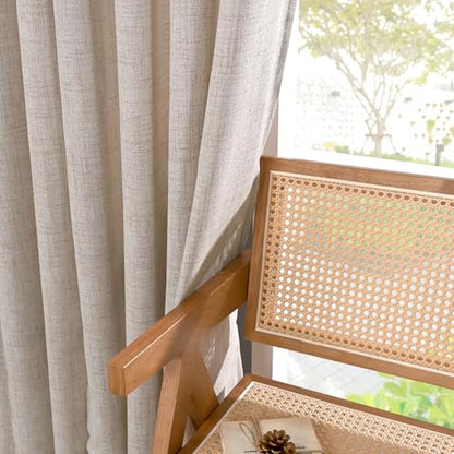 YoungsTex Natural Linen Curtains 78 Inch Length for Living Room 2 Panels - color: Natural, size: 52"W x 78"L (Pack of 2)
