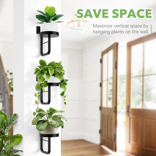 2 Pack Wall Plant Holder for Hanging Planters Indoor Outdoor Black - color: Black-2pcs15cm
