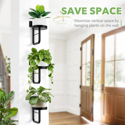 2 Pack Wall Plant Holder for Hanging Planters Indoor Outdoor Black - color: Black-2pcs15cm