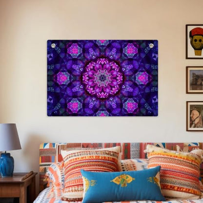 Purple Crystal Mandala Tapestry Banner Flag 28.5 x 20 Inch - color: Multi 0667