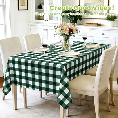 Mulbozy 2 Pcs Green Gingham Tablecloth,Green Checkered Table Cloth 54x108in - color: Checkered-dark Green, size: 54" X 108" Rectangle