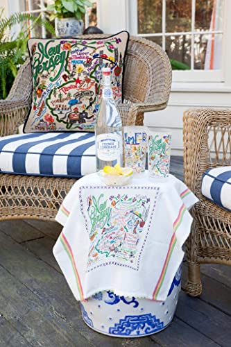 Catstudio New Jersey Hand Embroidered Pillow, Decorative Throw Pillow - color: New Jersey