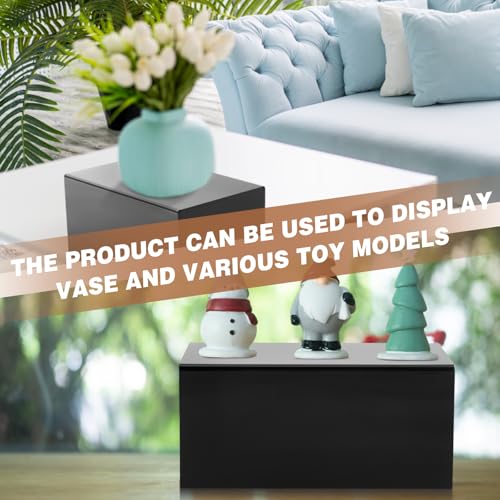 Chunful Black Acrylic Display Box Riser, 12"L X 7.75"W X 6"H Pedestal Stand - size: 12" L X 7.75" W X 6" H