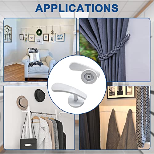 Curtain Tieback Hooks, White, 4 Pack - color: White, size: 4 Pcs