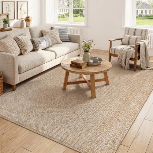 Collive Boho Living Room Area Rugs, 5 X 8 ft Washable Moder Bedroom Rug - color: Tan/Cream, size: 5' x 8' (Rectangular)