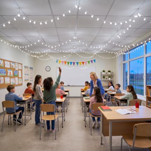 Minetom Battery Operated String Lights, 21FT 60 LED Classroom Lights - color: Pure White, size: 1 Pack