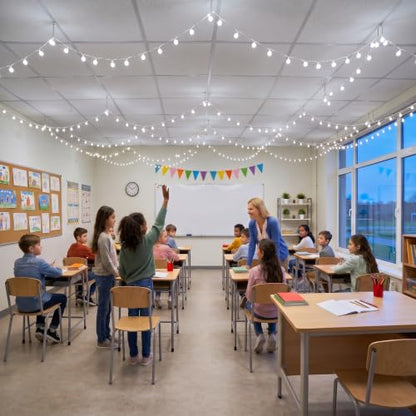 Minetom Battery Operated String Lights, 21FT 60 LED Classroom Lights - color: Pure White, size: 1 Pack