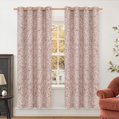 BGment Terracotta Linen Curtains for Living Room 72 Inches Long - color: Terracotta, size: 52"W x 72"L (Pack of 2)