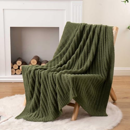 Battilo Olive Green Throw Blankets for Couch, Soft Throw Blanket, 50"x60" - color: Olive Green, size: 50"x60"
