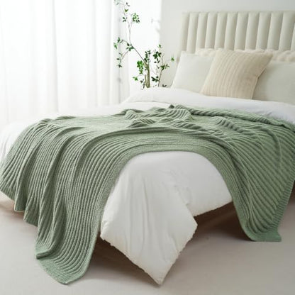 Battilo Sage Green Throw Blanket, Fuzzy Soft Green Throw Blankets, 60"x80" - color: Sage Green, size: 60"x80"