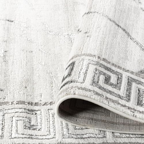 GLORY RUGS Area Rugs Marble 2x7 Cream Gray Carpet Modern Abstract Rug Living Room Dining Bedroom Rug - color: Cream Gray, size: 2' x 7' (Rectangular)