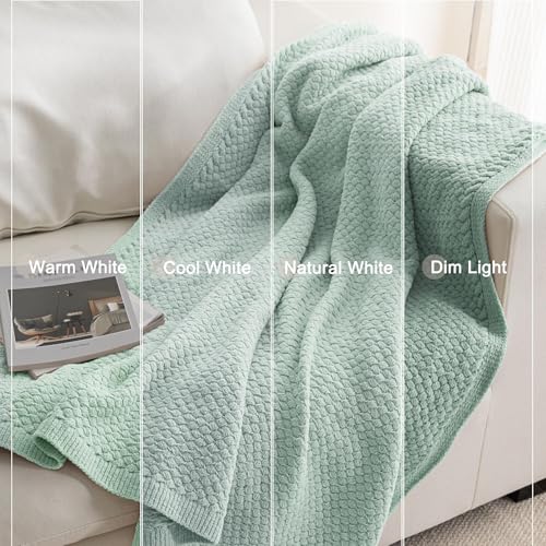 Whale Flotilla Summer Chunky Chenille Knit Throw Blanket for Couch Bed Sofa - color: Sage Green, size: Throw(50x60 Inch)