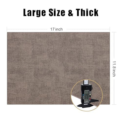 Homaxy PU Faux Leather Placemats for Dining Table, Set of 6, Dark Brown - color: Dark Brown