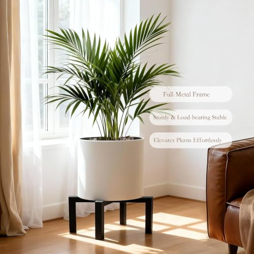 14" Metal Plant Stand Indoor Outdoor, 2 Pack, Heavy Duty Pot Risers - size: 14 IN