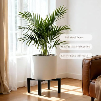 14" Metal Plant Stand Indoor Outdoor, 2 Pack, Heavy Duty Pot Risers - size: 14 IN