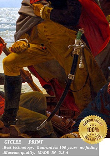 ELITEART- Washington Crossing the Delaware By Emanuel Gottlieb Leutze Oil Painting Reproduction Giclee Wall Art Canvas Prints-Framed Size:21"x29" - color: Framed(SF802), size: 29"L x 21"W