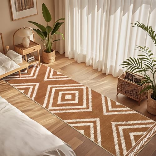 Brown Boho Hallway Runner Rugs 2x10ft Non Slip Washable for Kitchen - color: Brown, size: 2' x 10' (Rectangular)
