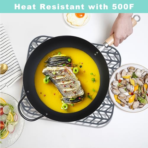 AWOKE Sink Protectors for Kitchen Sink - 13.6"x 11.6" Sink Mat - Heat-resistant Easy-clean Silicone Sink Mat - for Protection of Stainless Steel Sink with 3 Reserved Holes - size: 13.6 x 11.6