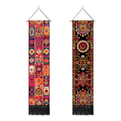 Umootek 2pcs Wall Hanging Decor, Bohemian Vertical Tapestry Wall Decor Cotton Linen Wall Hanging Art, Modern Home Decor for Bedroom, Living room, Sitting Room, Apartment(12.8x51 in)