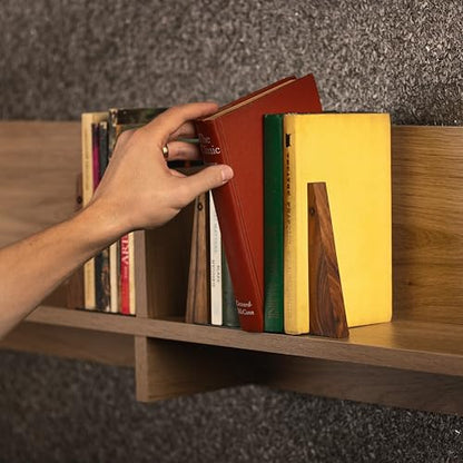 TILISMA Wooden Bookends with Metal Base | Slick, Smart Design