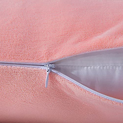 NTBAY Queen Velvet Pillowcases, Set of 2, Zipper, Light Pink - color: Light Pink, size: 30" x 20" (Pack of 2)