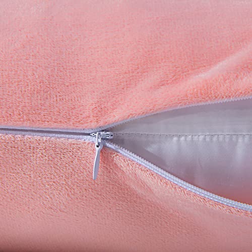 NTBAY Velvet Body Pillow Cover, 20 x 54, Zipper, Pink - color: Light Pink, size: 54" x 20" (Pack of 1)