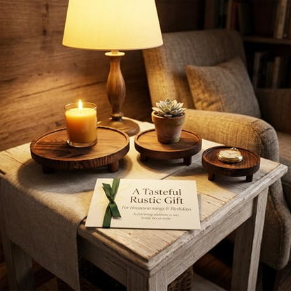 6 PCS 5/6/8 Inch Wood Risers Display Stands,Round Mini Tray Stand - size: 5/6/8 In