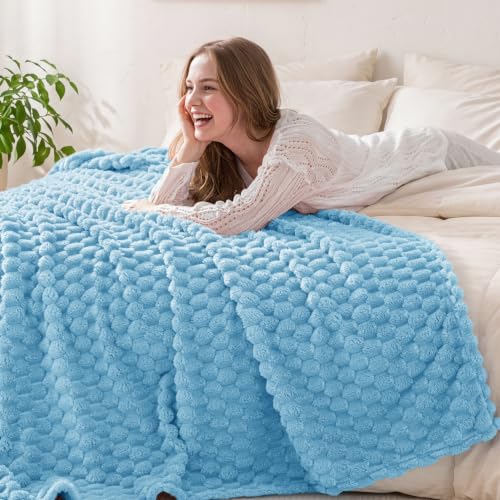 Exclusivo Mezcla 3D Fleece Queen Size Blanket for Bed, Blue - color: Blue, size: Queen ( 90x90 IN )