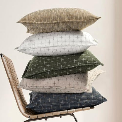 ZWJD Pillow Covers 20x20 Set of 2 Soft Polyester Textured Pillow Covers with Stylish Flange Edge Cozy Farmhouse Throw Pillows for Couch Bed Sofa Living Room - color: Beige, size: 20" x 20" (Pack of 2)