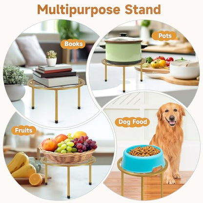 Amaoot 5 Pack Metal Plant Stand, Iron Plant Stands for Indoor and Outdoor - color: Gold