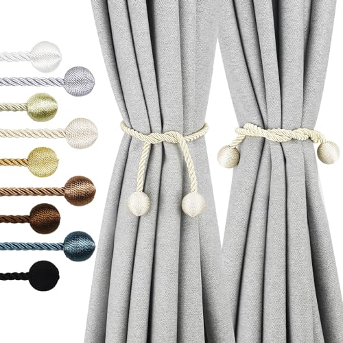 Curtain Tiebacks Outdoor Decorative Rope Tie Backs Drape Holdbacks Nieffeiy - color: Beige