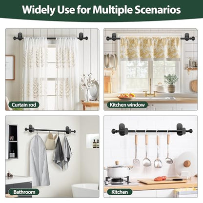 KAMANINA 2 Pack Curtain Rods No Drilling for Windows 16 to 30 Inches, Black - color: Black, size: 16-30"（2Pack）