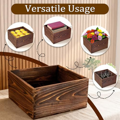 6-Pack Wood Risers Display Stands, Multi-Height Food Risers for Buffet Table, Rustic Wooden Cake & Cupcake Stands for Party, Birthday, Wedding, Halloween Decor