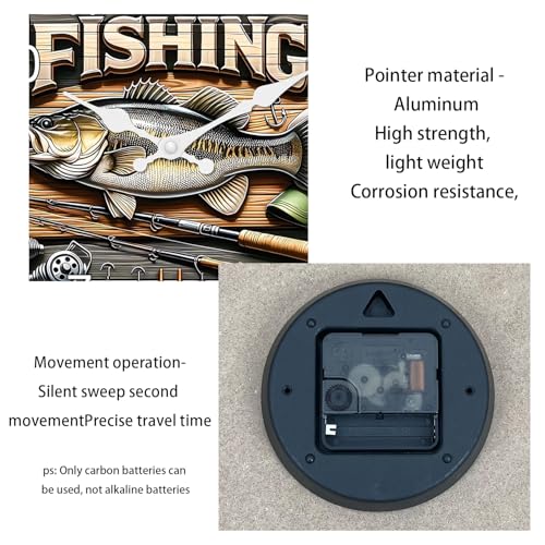 Fish Wooden Battery Operated Wall Clock for Kitchen 12 Inch - color: Brown2, size: 12 Inch