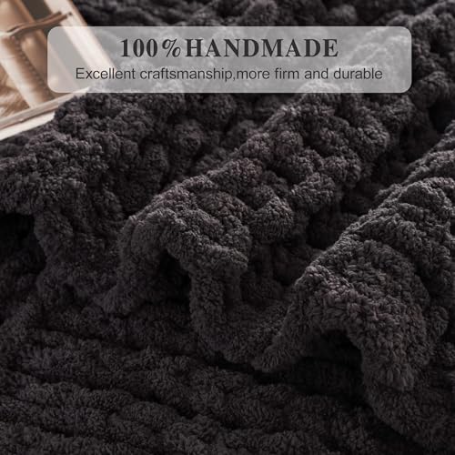 Dark Grey Throw Blanket for Couch, 50"x60" - color: Charcoal