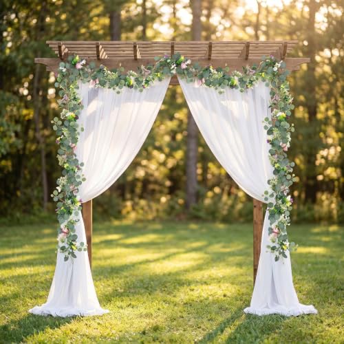 Flower Garland Artificial Daisy Garlands Floral Vines 3D Butterfly - color: Butterfly Eucalyptus, size: 1PCS